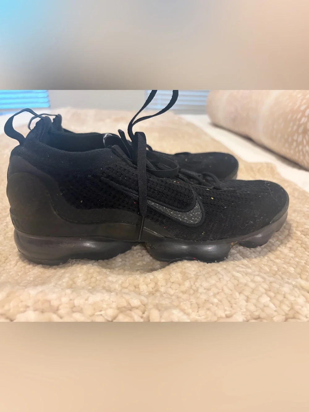 Nike Black Knit VaporMax-Style Air Cushion Sneakers